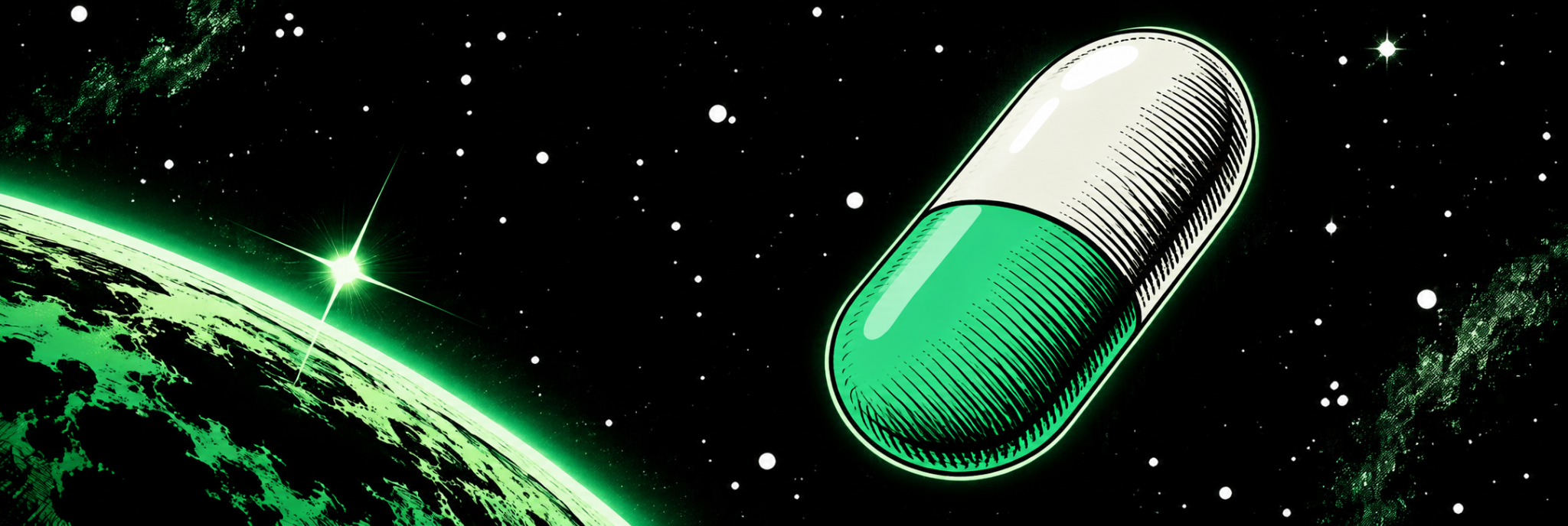 What If pump capsule above a green planet
